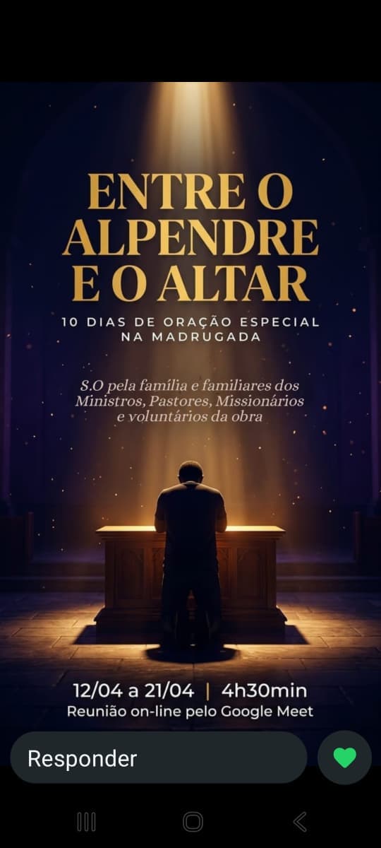 Semana de Oração: Entre o Alpendre e o Altar (online via Google Meet)
